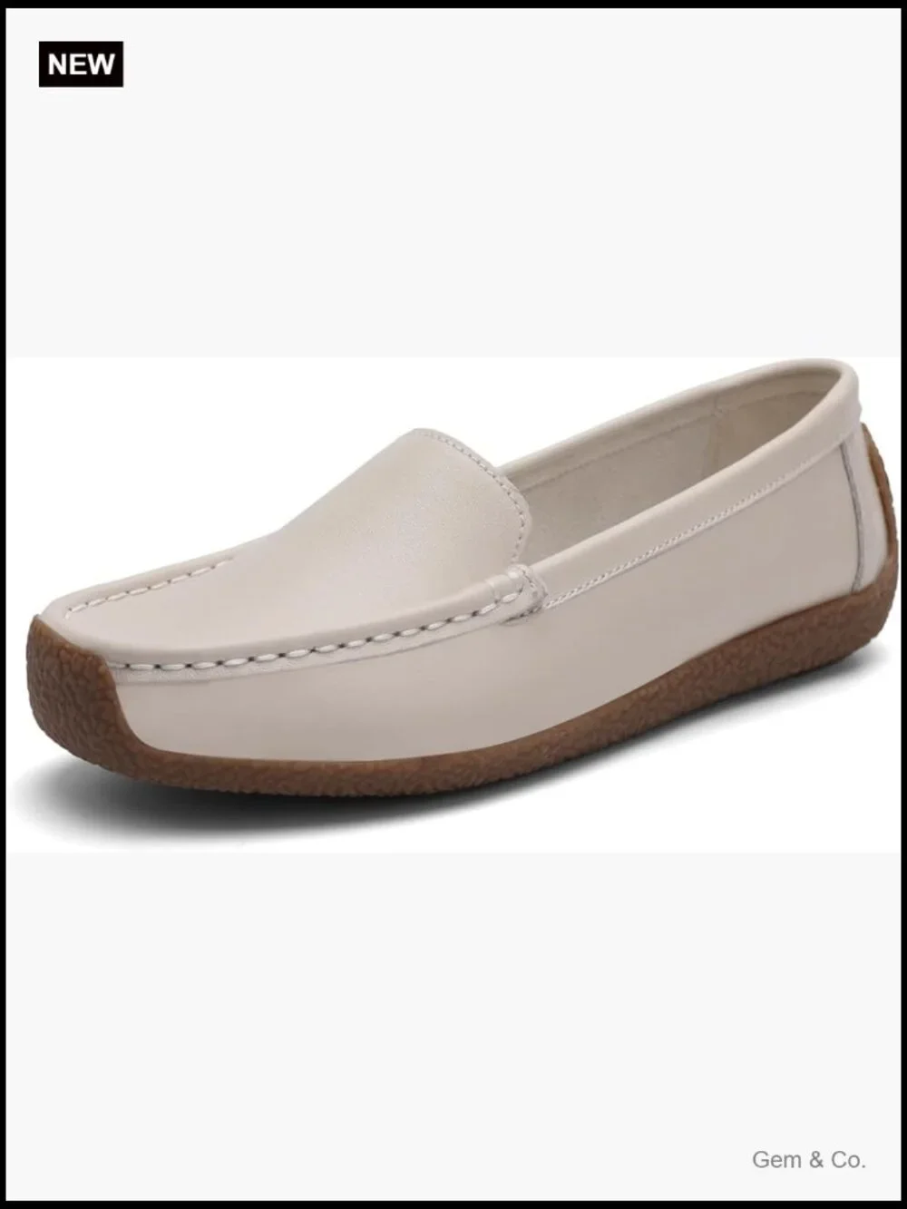 Comfortable Lightweight Leather Loafers Slip-Ons Driving Walking Mocs Work Flats